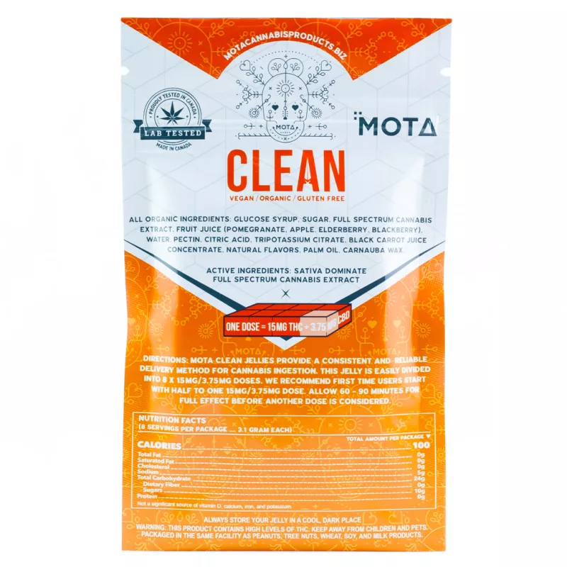MOTA Vegan Organic Sativa Cannabis Fruit Chews - Lab Tested, Made in Canada