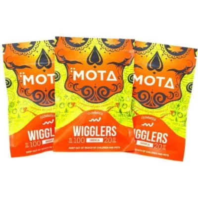 MOTA Indica 100mg THC Gummy Worms - Colorful, Child-Safe Packaging