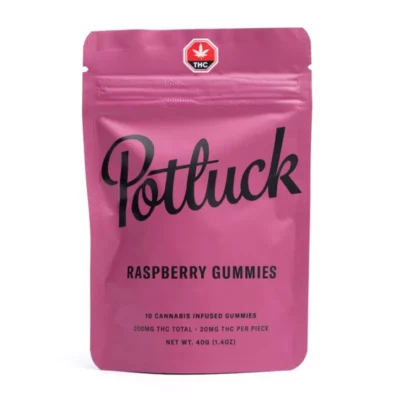 Potluck 200mg THC Raspberry Gummies, 10-Pack - Cannabis Edible