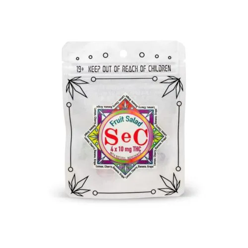 SEC Fruit Salad Cannabis Edibles, 40mg THC, Adult-Use Warning
