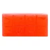 Bright orange soap bar embossed with letters