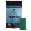 Raspberry ZZZ Bomb edible gummy with 40mg CBD and 40mg THC for relaxation and sleep.