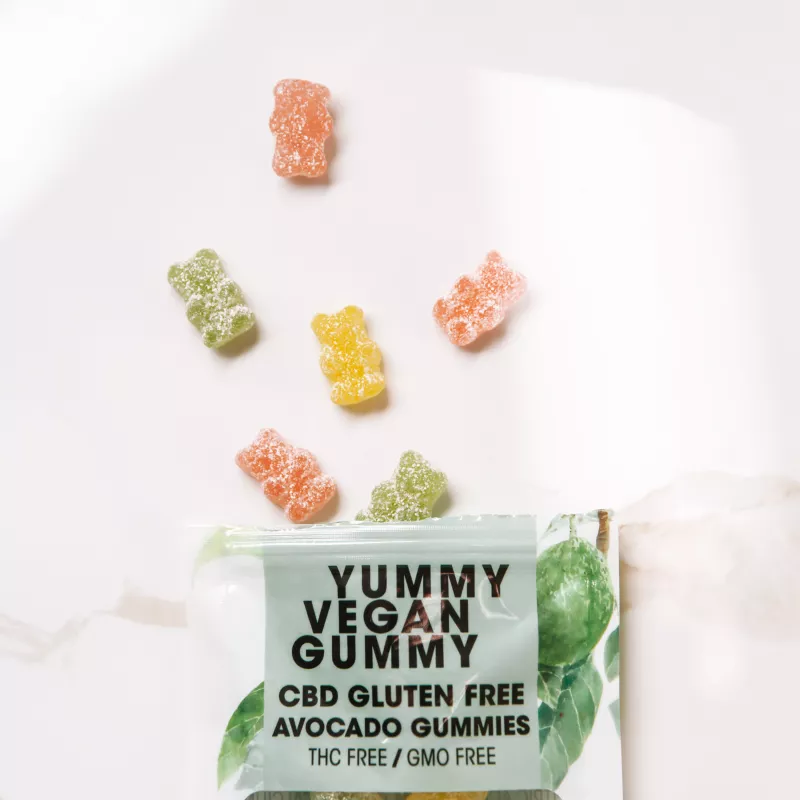 Vegan Avocado CBD Gummy Bears - Gluten Free, No THC.