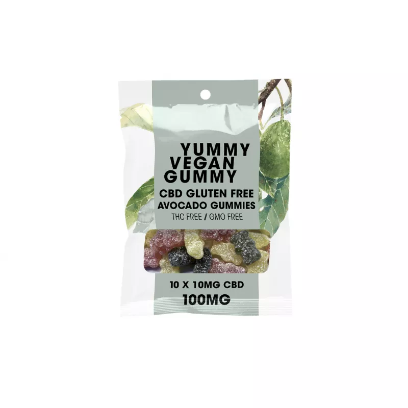 Vegan Avocado CBD Gummies - Gluten-Free, Non-GMO, 100mg Pack