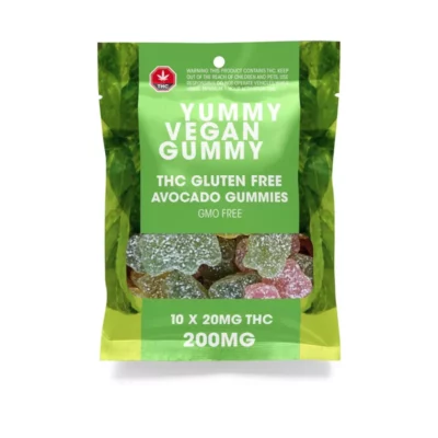 Vegan THC Avocado Gummies, 200mg - Gluten-Free, Non-GMO, and Sugared