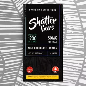 Indica High Dose Shatter Bars 1200mg / 24pcs – Euphoria Extractions