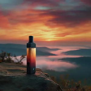 Vape pen in scenic landscape representing Canadian cannabis heritage