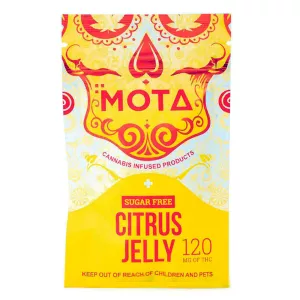 MOTA Cannabis Infused Sugar-Free Citrus Jelly, 120mg THC.