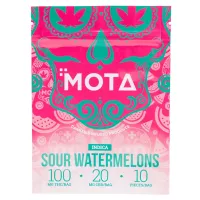 Indica gummies MOTA watermelon flavor 120mg THC package therapeutic edibles