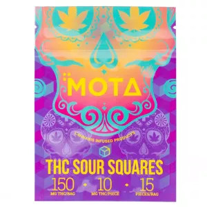 Sour Squares THC Gummies 15mg x 15pcs (150mg) – MOTA