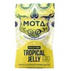 Bright yellow MOTA Tropical Jelly cannabis-infused packaging, 120mg THC, sugar-free.
