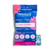 Vegan protein gummies by HerbaLand, 100% compostable, mixed berry flavor, eco-friendly packaging.