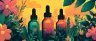 MCT oil bottle next to cannabis tincture dropper