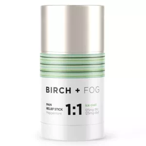 Birch + Fog Pain Relief Stick with Peppermint, 125mg THC & CBD, Ice Cool Effect.