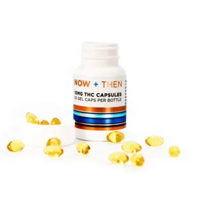 NOW + THEN 10mg THC oil capsules, 30 per bottle for oral use