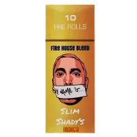 Fire House Blend indica prerolls 10-pack by Slim Shady's showing premium cannabis joints for evening relaxation