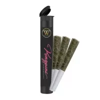 Cotton candy hybrid prerolls by Westcoast Smoke Co in tube packaging