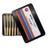 SATIN sativa weed prerolls 12-pack tin by NOW+THEN