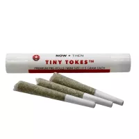 Mini prerolls 3-pack by NOW+THEN Tiny Tokes indica cannabis