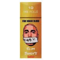 Slim Shady's Fire House Blend sativa prerolls box containing 10 premium 0.5g joints for energy and creativity