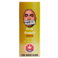 Slim Shady's Fire House Blend hybrid prerolls packaging showing 10 joints 5g total cannabis convenience
