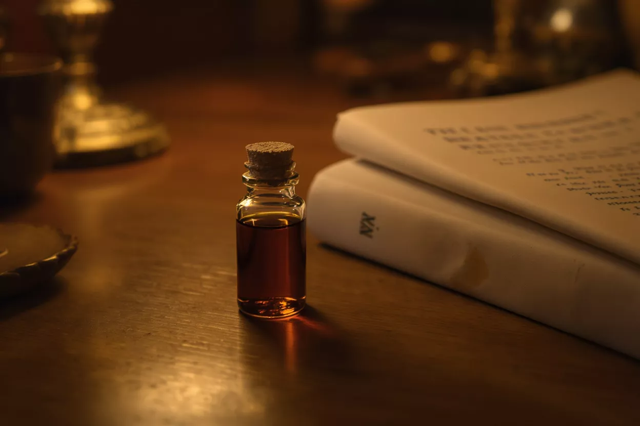 Aceite de cannabis y cogollos Aceite de cannabis oscuro en un frasco Mason con cogollos de cannabis y un embudo sobre una mesa de madera.