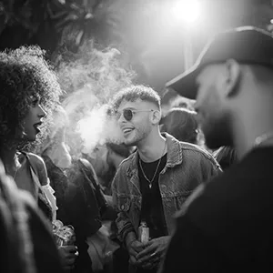 Premium sativa vape pen outdoor setting