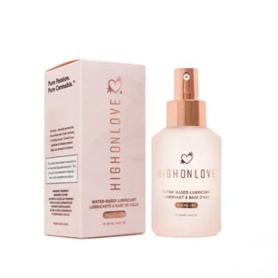 HighOnLove CBD Lubricant with Elegant Rose Gold Packaging