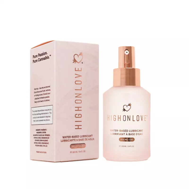 HighOnLove CBD Lubricant with Elegant Rose Gold Packaging