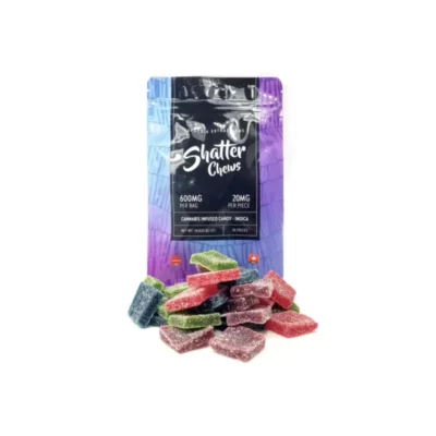 Euphoria Extractions 600mg Indica Cannabis Candy, 30pc Relaxing Chews with Sugary Coating.