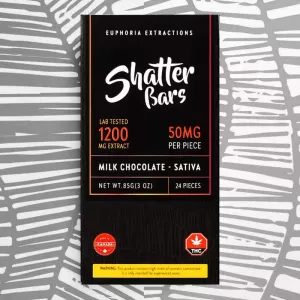 Sativa High Dose Shatter Bars 1200mg / 24pcs – Euphoria Extractions