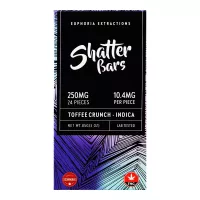Premium indica toffee crunch shatter bars by Euphoria Extractions