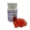 30mg CBD CBN sleep gummies by NOW + THEN in white bottle and orange candy.