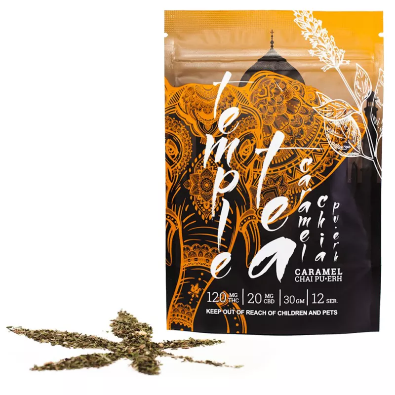 Caramel Chai Pu-Erh Tea with THC and CBD - Ornate Mandala Packaging