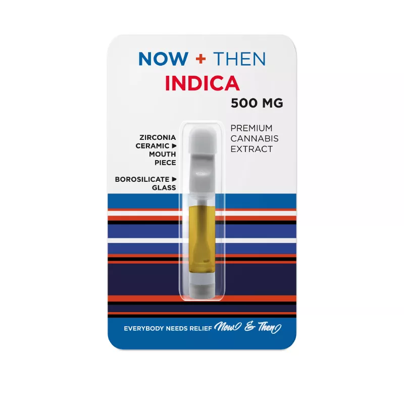 Now + Then Indica 500mg Vape Cartridge with Ceramic Mouthpiece