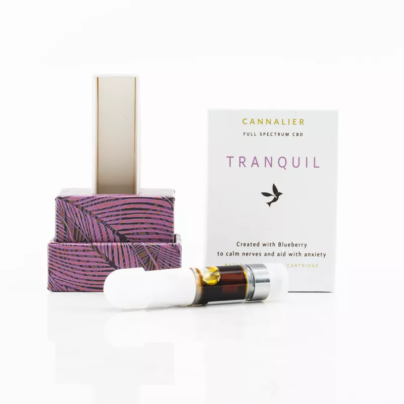 Cannalier Tranquil CBD Oil Cartridge - Full Spectrum, Blueberry Flavor for Anxiety Relief