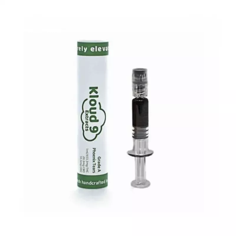 Kloud 9 premium cannabis extract syringe with precise dosing packaging.