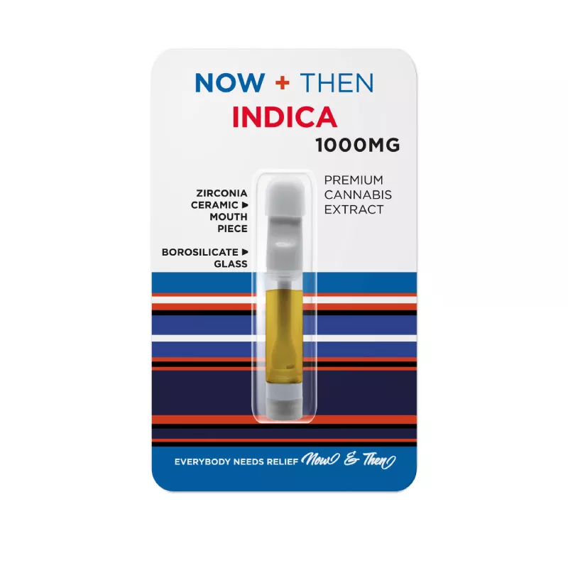 Now & Then 1000mg Indica Cannabis Oil Cartridge with Premium Extract