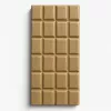 Light brown chocolate bar with rectangular segments on a white background.