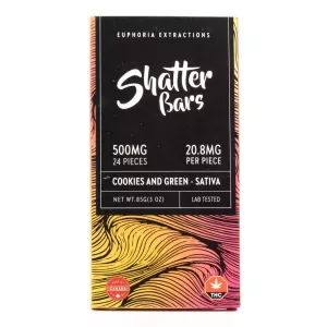 Sativa Cookies + Green Shatter Bars 500mg / 24pcs – Euphoria Extractions