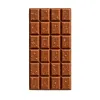 A rectangular milk chocolate bar with sea salt and caramel bits on a white background.