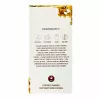 Back of Opulence Chocolates package, cannabis-infused, vegan, lab-tested, sustainable, non-GMO, allergen warning.