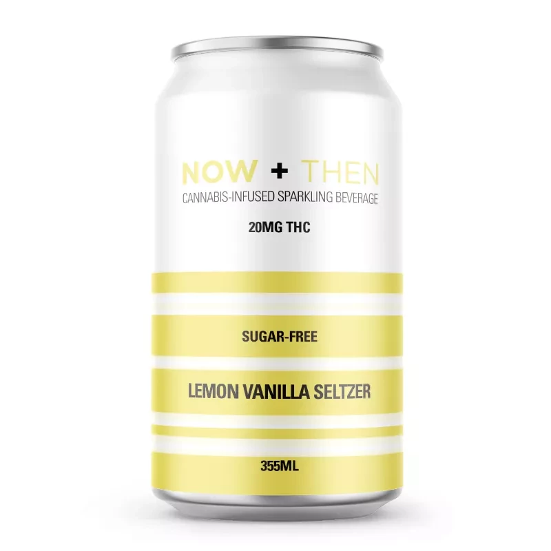 Now + Then 20mg THC Lemon Vanilla Cannabis-Infused Seltzer, Sugar-Free, 355ml Can