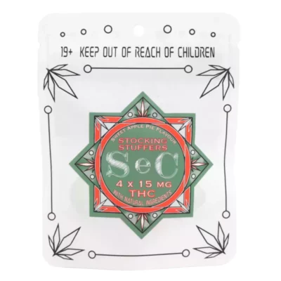 Sec Stocking Stuffers apple pie flavored THC edibles packaging.