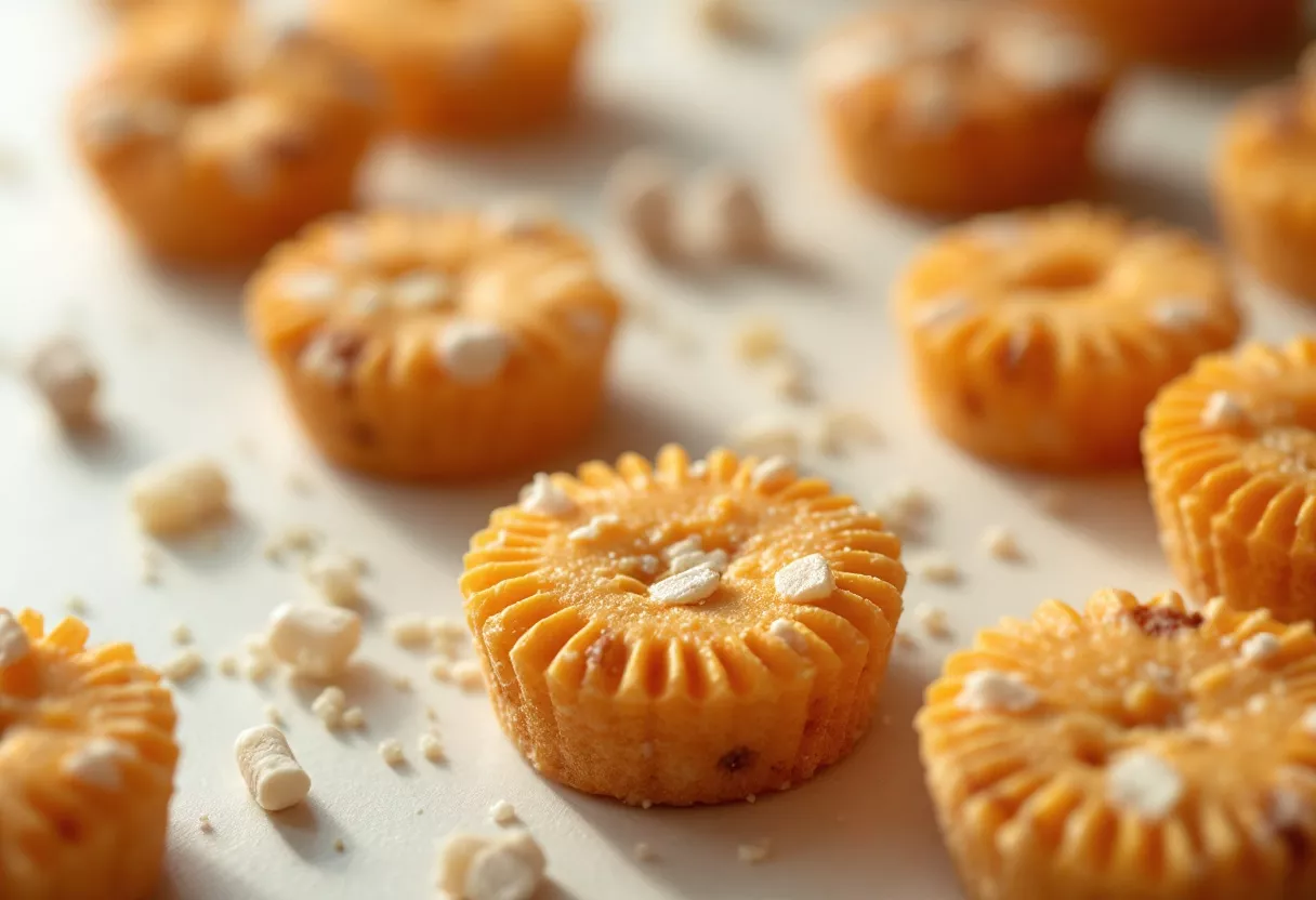 Cookies à l'orange fraîchement sortis du four avec décoration sur le dessus