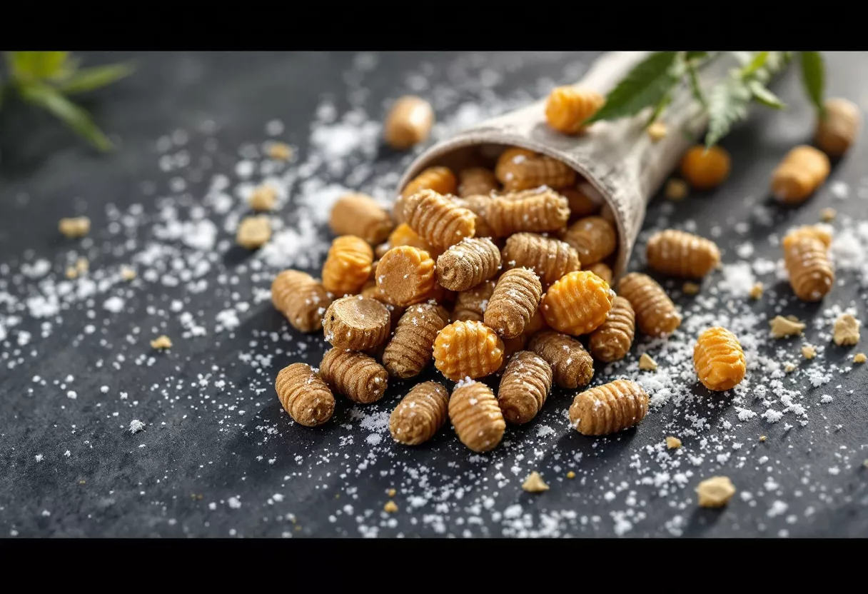 Un tas de bonbons sucrés et côtelés sur une surface sombre