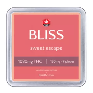 Sweet Escape Divisible High Dose THC Gummies 120mg x 9pcs (1080mg) – Bliss Edibles