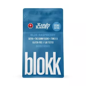 Blue Raspberry Sativa Vegan THC Gummies Blokk 75mg x 8pcs (600mg) – KANDY KANDY