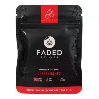 Cherry Bomb THC gummies by Faded Edibles 180mg package
