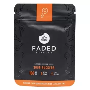 Sour Sucker THC Gummies 30mg x 6pcs (180mg) – Faded Edibles